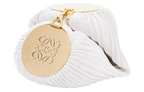 LOEWE Soft Sheepskin Leather Shoulder Bag Women's Cotton White
