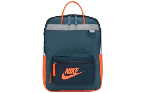 Nike Nike Tanjun zipper closure polyester fiber school bag backpack backpack regular men's gray green with orange red
