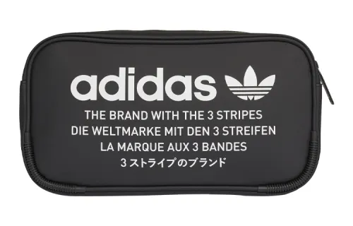 Adidas Originals Microfiber Synthetic Leather Fanny Pack, Sling Bag, Shoulder Bag, Crossbody Bag Regular Unisex Black
