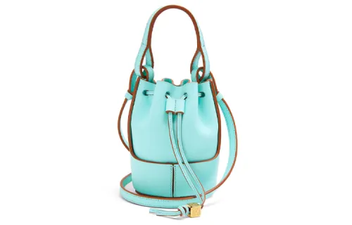 LOEWE Balloon Calfskin Bucket Bag, Handbag, Shoulder Bag, Crossbody Bag Women's Pacific Aqua Ice Blue