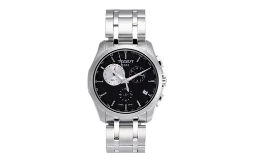 TISSOT Kutu Collection Quartz Movement Butterfly Clasp Men's Watch Black Dial Stainless Steel Case