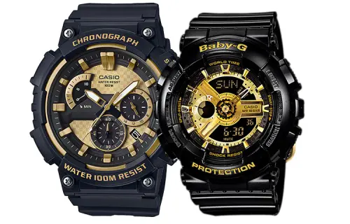 CASIO Unisex Pair Table Series Gold Watch