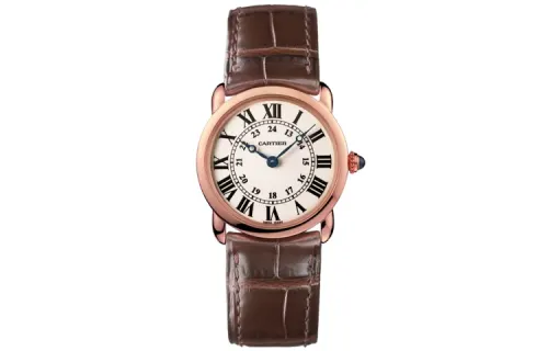 CARTIER RONDE DE Quartz Movement 30m Waterproof Women's Watch 29mm White Dial 18K Rose Gold Watch Case