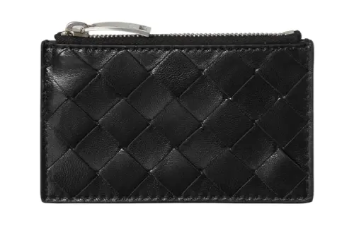 Bottega Veneta Leather Makeup Bag Key Pouch Small Women's Black