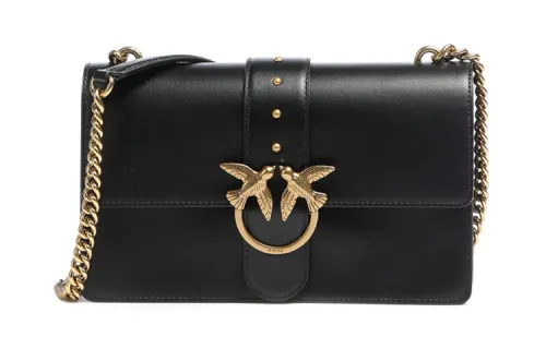 PINKO Leather Swallow Bag, Shoulder Bag, Crossbody Bag Large Women's Black