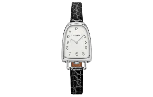 HERMES Galop D'Hermes Wrist Watches Quartz Movement Genuine Leather Strap White Dial Women's Watch 30m Water Resistant