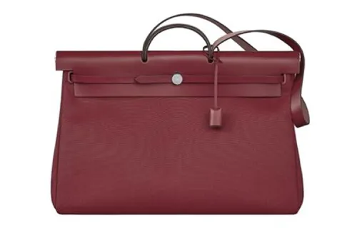 HERMES Herbag Zip Leather Handbag Regular Women's Hermes Red