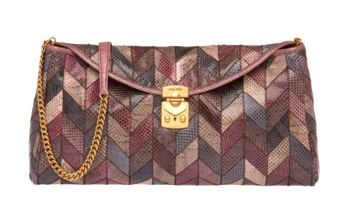 MIU MIU Water Snake Skin Crossbody Bag, Shoulder Bag Women's Antique Inspired Style Color