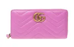 GUCCI Marmont Quilted Leather Wallet Women's Fuchsia