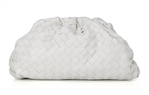 Bottega Veneta Sheepskin Cloud Bag Clutch Large Women's White