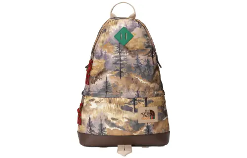 GUCCI Recycled Nylon With Leather Backpack Unisex Brown/Green/Multicolor