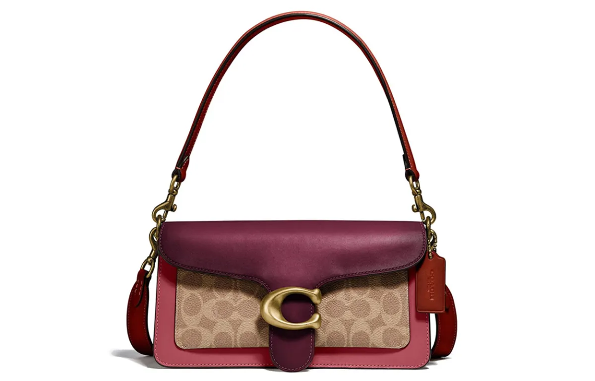 COACH Tabby Leather Dionysus Shoulder Bag, Handbag Medium Women's Brown Red