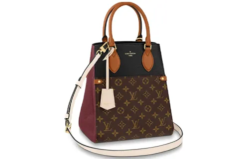 LOUIS VUITTON Canvas Shoulder Bag, Crossbody Bag, Handbag Medium Women's Black & Burgundy