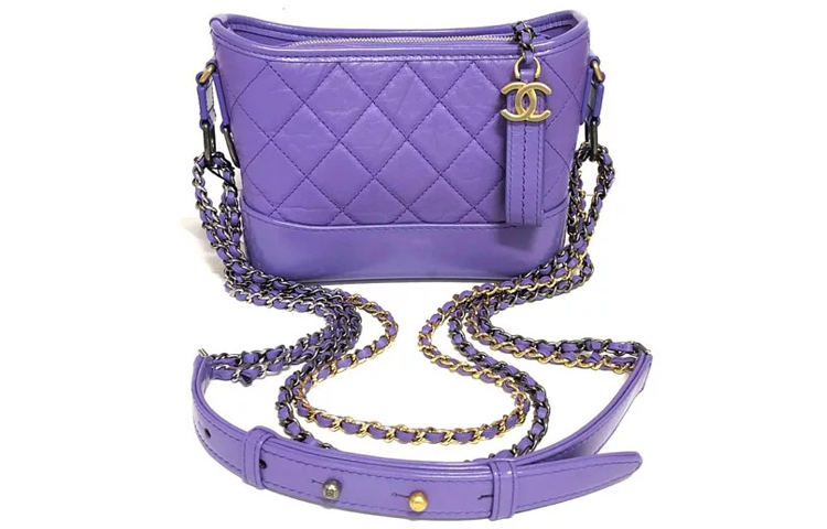 CHANEL Gabrielle Calfskin Hobo Bag, Handbag, Shoulder Bag, Crossbody Bag Small Women's Purple