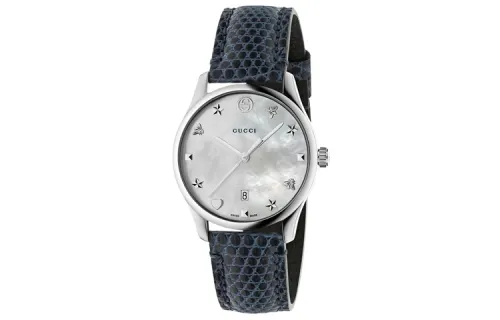 GUCCI G TIMELESS Wrist Watches Quartz Movement Leather Strap White Dial Women's Watch 30m Water Resistant