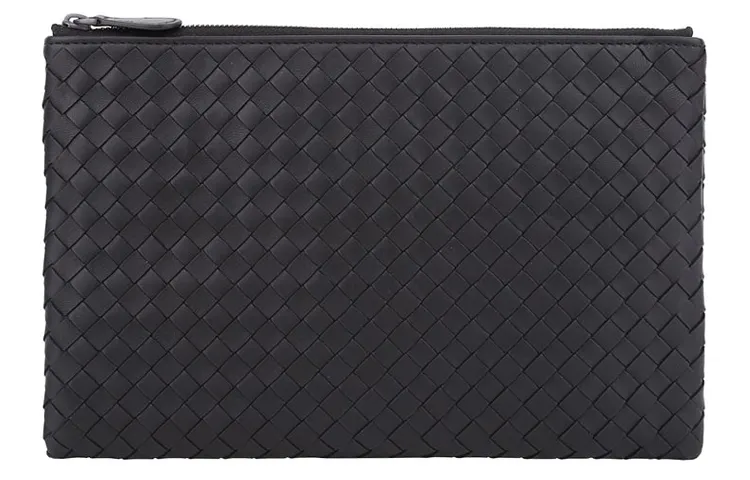 Bottega Veneta Biletto Intrecciato Nappa Clutch Bag Black