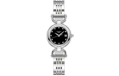 LONGINES Rider Collection Quartz Movement Women's Watch 26.5mm Black Dial Stainless Steel Case