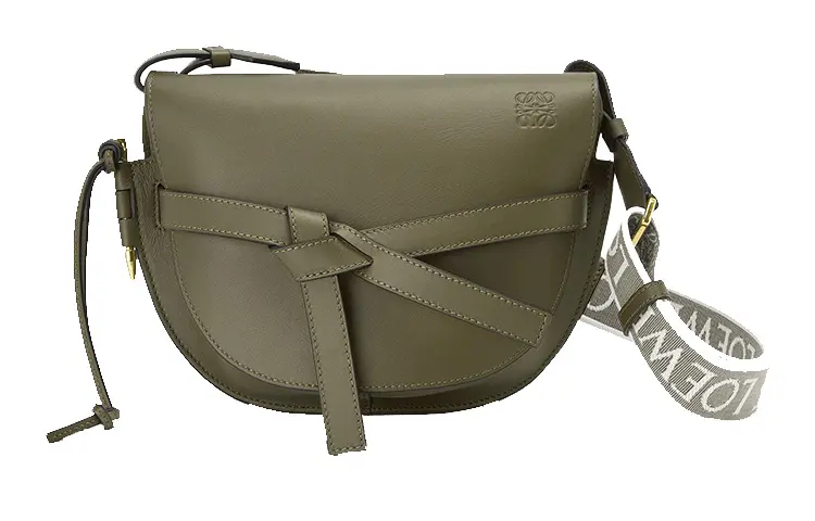 LOEWE Gate Calfskin Soft Calfskin Handbag, Shoulder Bag, Crossbody Bag Small Women's Green