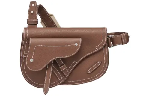 DIOR Magnetic Closure Cow Leather Sling Bag Men's Brown