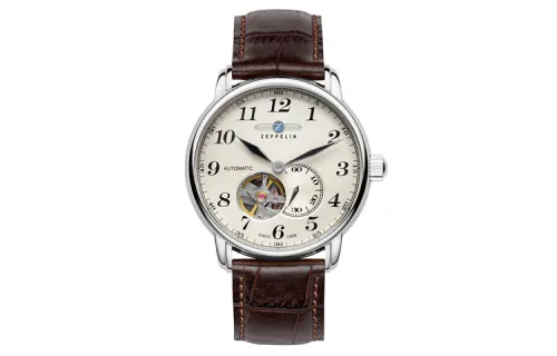 ZEPPELIN Zibo Lin Piaget Series Automatic Mechanical Movement Men's Watch German Watch Silver Dial Stainless Steel Case Leather Strap
