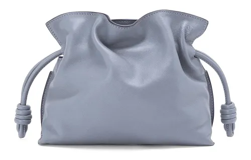 LOEWE Flamenco Napa Calf Leather Clutch, Shoulder Bag, Crossbody Bag Mini Women's Atlantic Blue