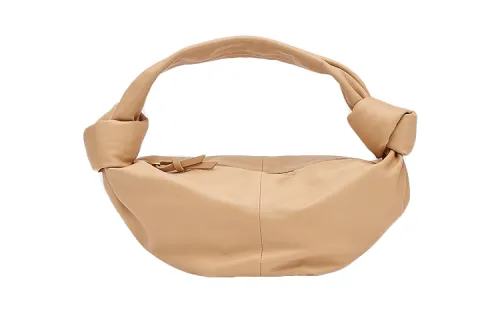 Bottega Veneta Nappa Leather Handbag Mini Women's Almond