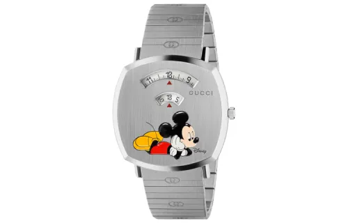 GUCCI Grip Collection Wrist Watches Quartz Movement Stainless Steel Strap Gray Dial Unisex 30m Water Resistant