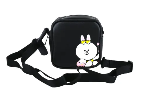 Li Ning LINE FRIENDS Artificial Leather Crossbody Bag Regular Unisex Black