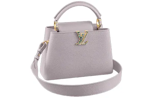 LOUIS VUITTON Capucines Taurillon Cow Leather Capusine Handbag, Shoulder Bag Small Women's Mist Blue