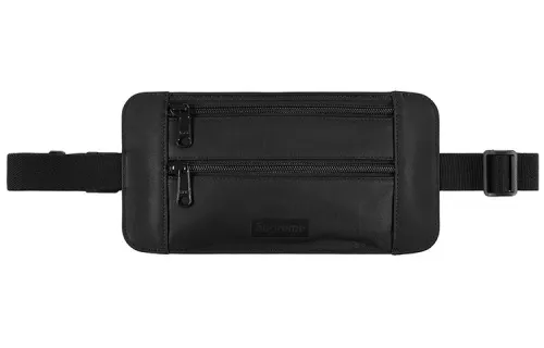 Supreme Leather Shoulder Bag, Fanny Pack Regular Unisex Black