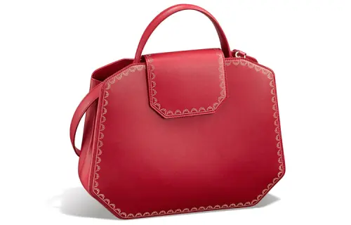 CARTIER Calfskin Handbag, Shoulder Bag, Crossbody Bag Medium Women's Red