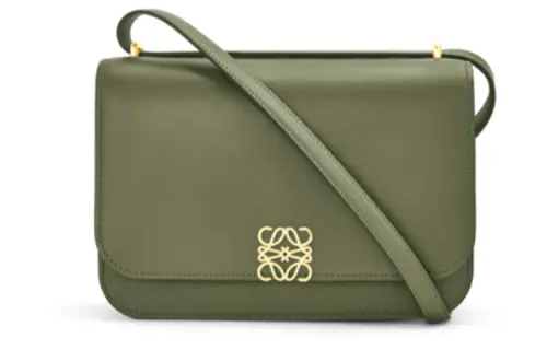 LOEWE Goya Silk Cow Leather Shoulder Bag, Crossbody Bag Medium Women's Candy, Avocado Green