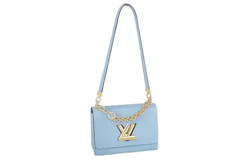 LOUIS VUITTON Twist Epi Grain Leather Twist Bag, Chain Bag, Shoulder Bag, Crossbody Bag Medium Women's Blue
