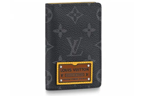 LOUIS VUITTON Pocket Organizer Monogram Eclipse Gaston Label Savane Yellow