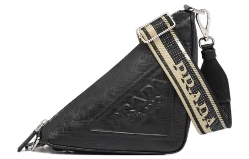 PRADA Saffiano Triangle Bag Black