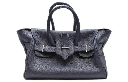 Golden Goose Flap Closure Grain Hammered Texture Calfskin Handbag Women's Black