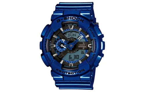CASIO Men Liquid Crystal/Analog Dual Display Series Blue Watch GA-110NM-2A