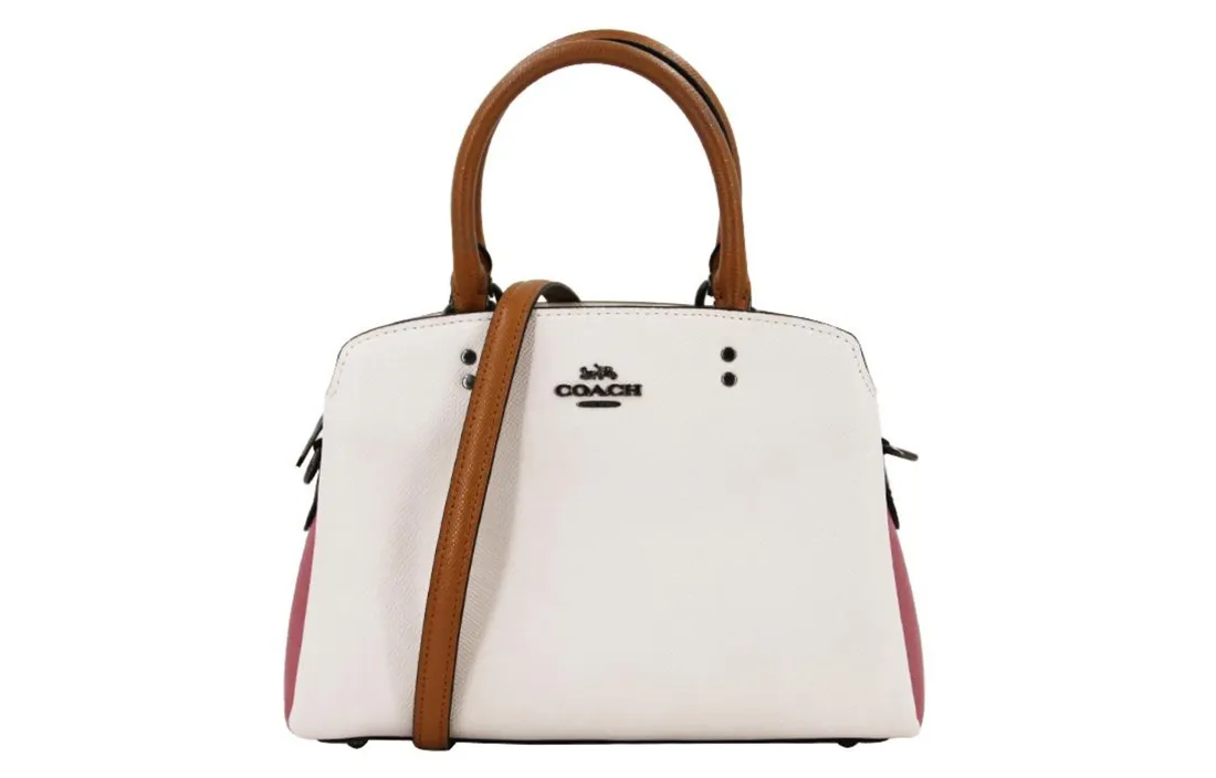 COACH Lillie Leather Handbags Medium Women's White & Pink & Brown