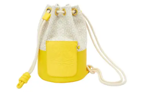 LOEWE Sailor Cow Leather Bucket Bag, Shoulder Bag Small Women's Lemon