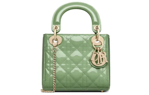 DIOR Lady Dior Cow Leather Handbag, Shoulder Bag, Crossbody Bag, Handbag Women's Mint Green
