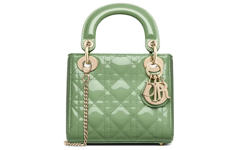 DIOR Lady Dior Cow Leather Handbag, Shoulder Bag, Crossbody Bag, Handbag Women's Mint Green