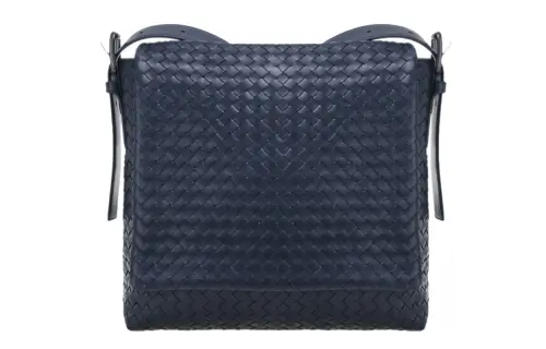 Bottega Veneta Calfskin Shoulder Bag, Crossbody Bag Men's Dark Blue