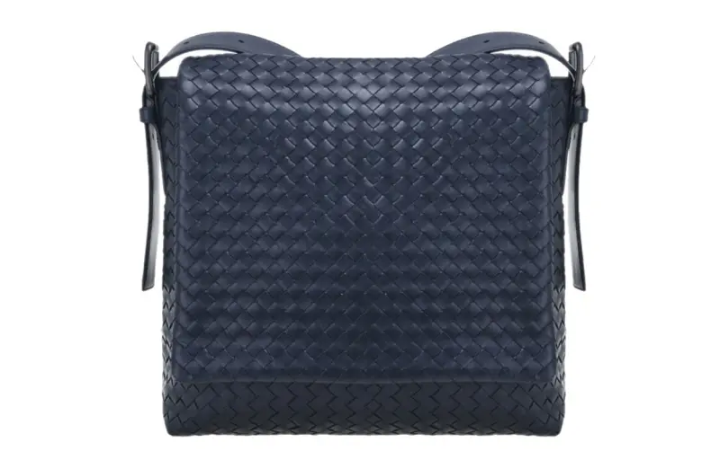 Bottega Veneta Calfskin Shoulder Bag, Crossbody Bag Men's Dark Blue