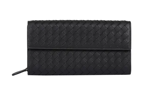 Bottega Veneta Lambskin Wallet Unisex Black