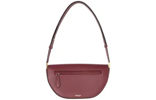 Burberry Olympia Cow Leather Shoulder Bag, Crescent Bag, Shoulder Bag Women's Burgundy