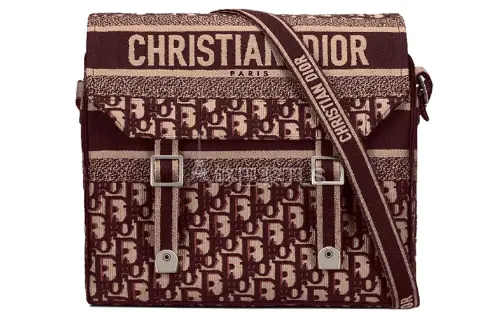 DIOR DiorCamp Canvas Vintage Preppy Style Messenger Bag, Shoulder Bag, Crossbody Bag Regular Women's Burgundy