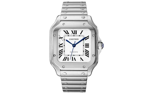 Cartier, mechanical waterproof mechanism, watch strap, women's watch, white dial, case stainless steel, 100meter, 35.1mm