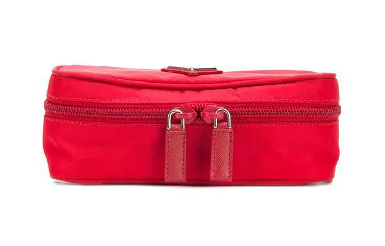 PRADA Long Nylon Fabric Wallet Women's Red