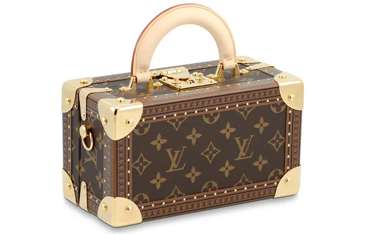 LOUIS VUITTON Coated Canvas Handbag, Shoulder Bag, Crossbody Bag, Hard Case Unisex Brown
