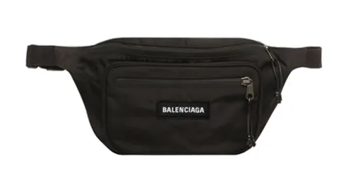 Balenciaga Casual Nylon One Shoulder Sling Bag, Fanny Pack Men's Black